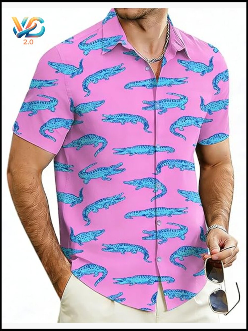 Mens Hawaiian Shirt Casual Short Sleeve Button Down Summer Vacation Beach Shirt